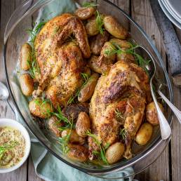 Recette de poulet doré à la moutarde et à l'estragon