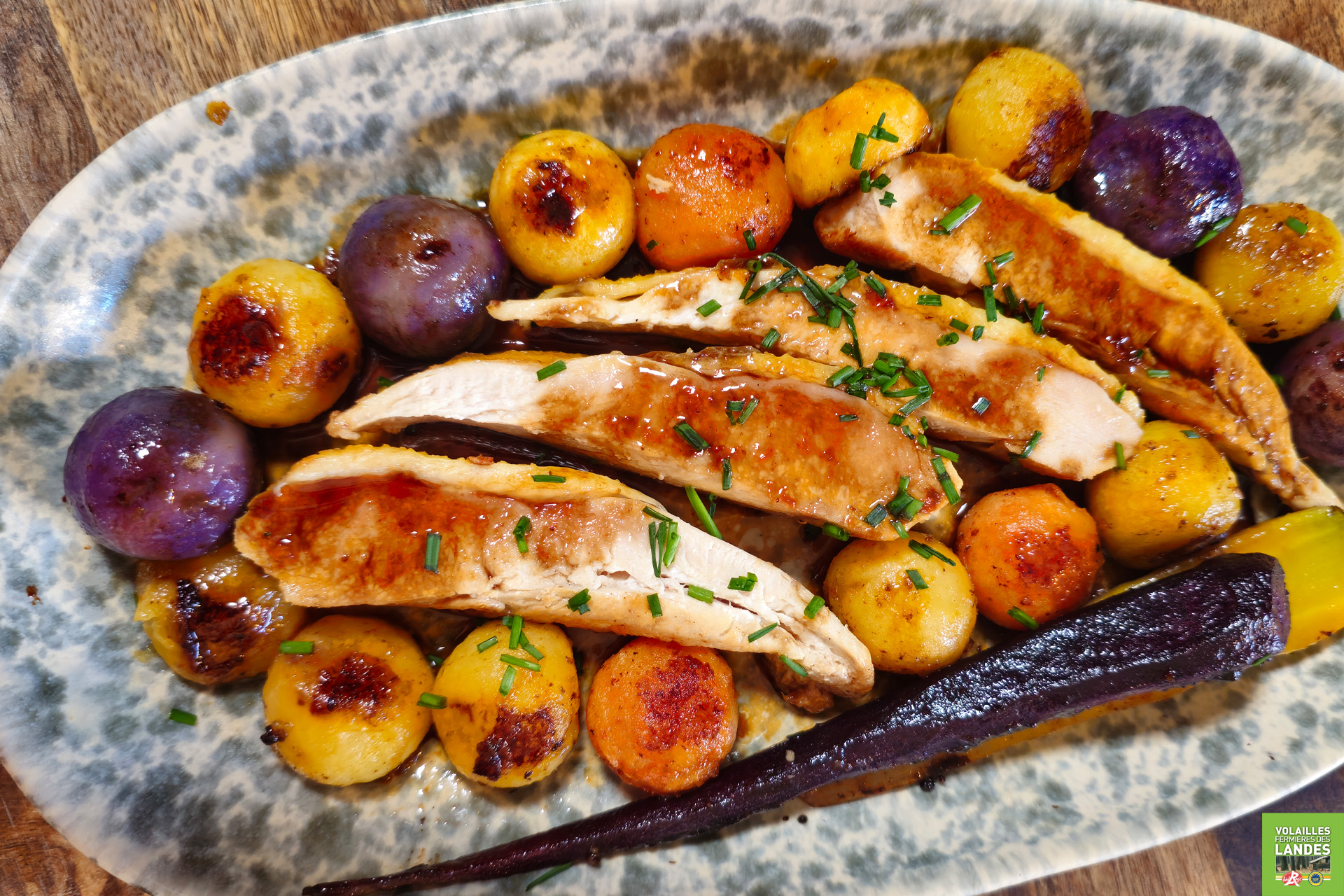 Filets de Poulet Fermier des Landes aux petits légumes d'hiver