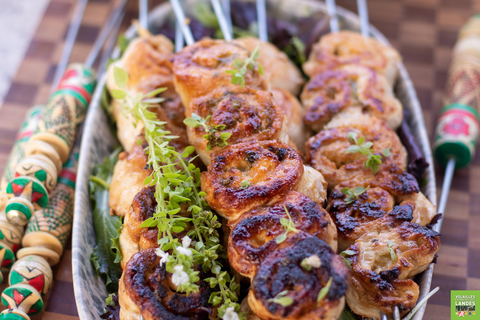 Brochettes roulées au Poulet Fermier des Landes